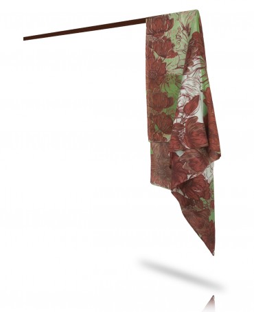 Палантин Женский SN40-GRANDE.FLEUR/BLEU.CIEL